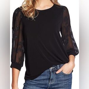 LOFT ¾ Sleeve Floral V-Neck Blouse